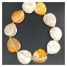 Agata Fuoco Arancio Sfumato Perline Forma Sassi Piatti Sfaccettato 35X38mm