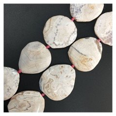 Agata Fuoco Rosa Sfumato Perline Forma Sassi Piatti Sfaccettato 45X50mm