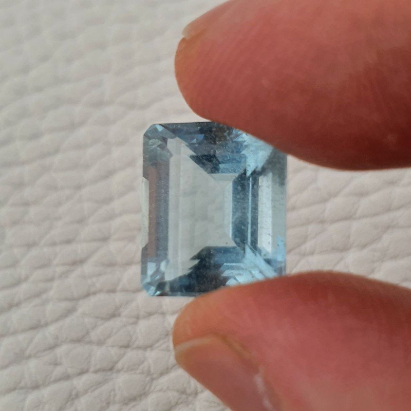 Acquamarina Naturale (AA) Taglio Smeraldo Ottagono Sfaccettata Fatto a Mano Gemma Sciolta 11X13X8mm 8,25 Carati 1pz Acquamarina Naturale (AA) Taglio Smeraldo Ottagono Sfaccettata Fatto a Mano Gemma Sciolta 11X13X8mm 8,25 Carati 1pz