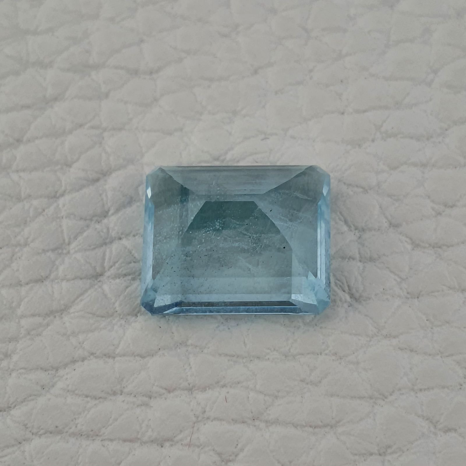 Acquamarina Naturale (AA) Taglio Smeraldo Ottagono Sfaccettata Fatto a Mano Gemma Sciolta 11X13X8mm 8,25 Carati 1pz