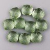 Ametista Verde Prasiolite Idrotermale Briolette Forma Quadrato Sfaccettato Fatto a Mano 12mm Mezzo Forato 1pz