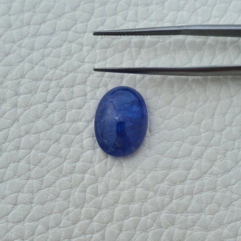 Cabochon di Tanzanite Naturale Ovale, Piatto e Liscio, 16x12x06 mm, 10,00 ct, Fatto a Mano