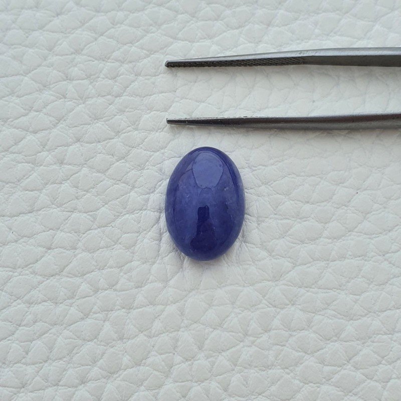 Tanzanite Naturale Forma Ovale Piatto Cabochon Liscio Fatto a Mano 16X11X6mm 10,50 Carati 1pz