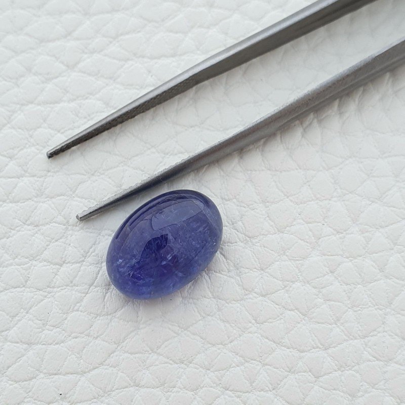 Tanzanite Naturale Forma Ovale Piatto Cabochon Liscio Fatto a Mano 14X10X7mm 10,80 Carati 1pz