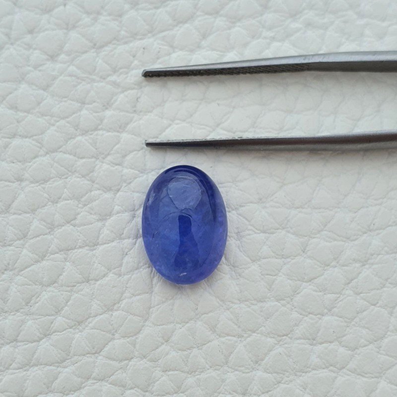 Tanzanite Naturale Forma Ovale Piatto Cabochon Liscio Fatto a Mano 13X10X6mm 7,15 Carati 1pz