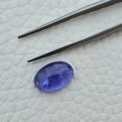 Tanzanite Naturale Forma Ovale Piatto Cabochon Liscio Fatto a Mano 13X9X5mm 5,75 Carati 1pz