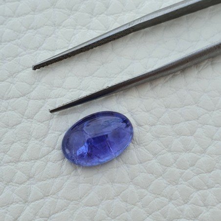Tanzanite Naturale Forma Ovale Piatto Cabochon Liscio Fatto a Mano 13X9X5mm 5,75 Carati 1pz