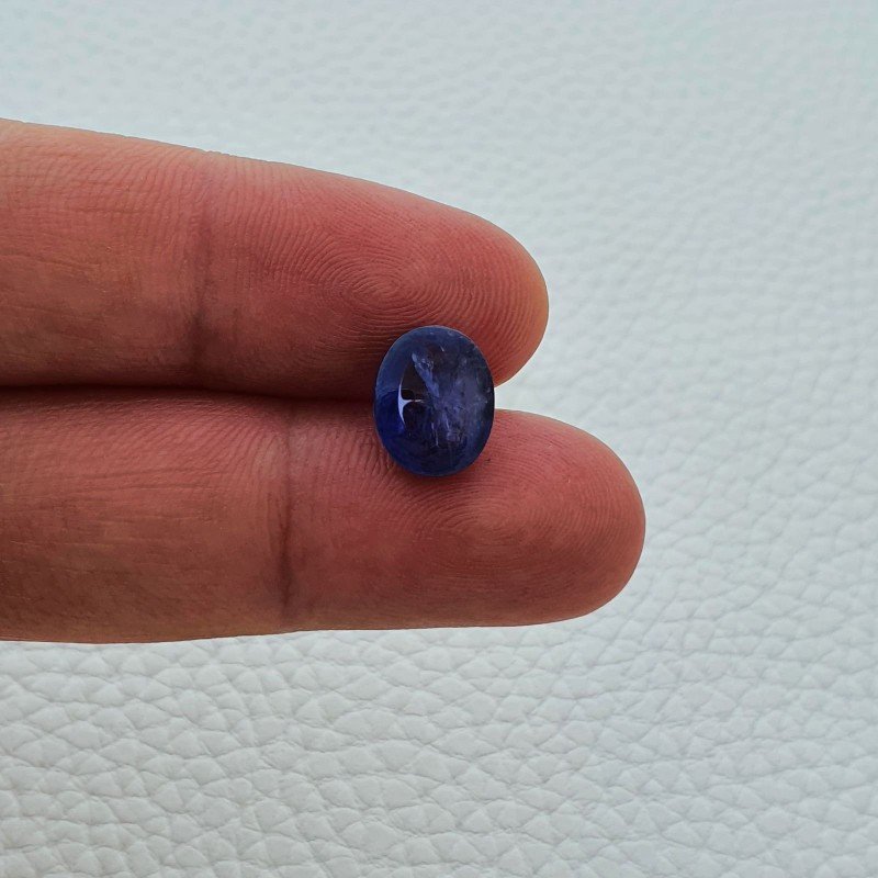 Tanzanite Naturale Forma Ovale Piatto Cabochon Liscio Fatto a Mano 11X9X4mm 4,25 Carati 1pz