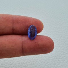 Tanzanite Naturale Forma Ovale Piatto Cabochon Liscio Fatto a Mano 12X7X3mm 3,20 Carati 1pz