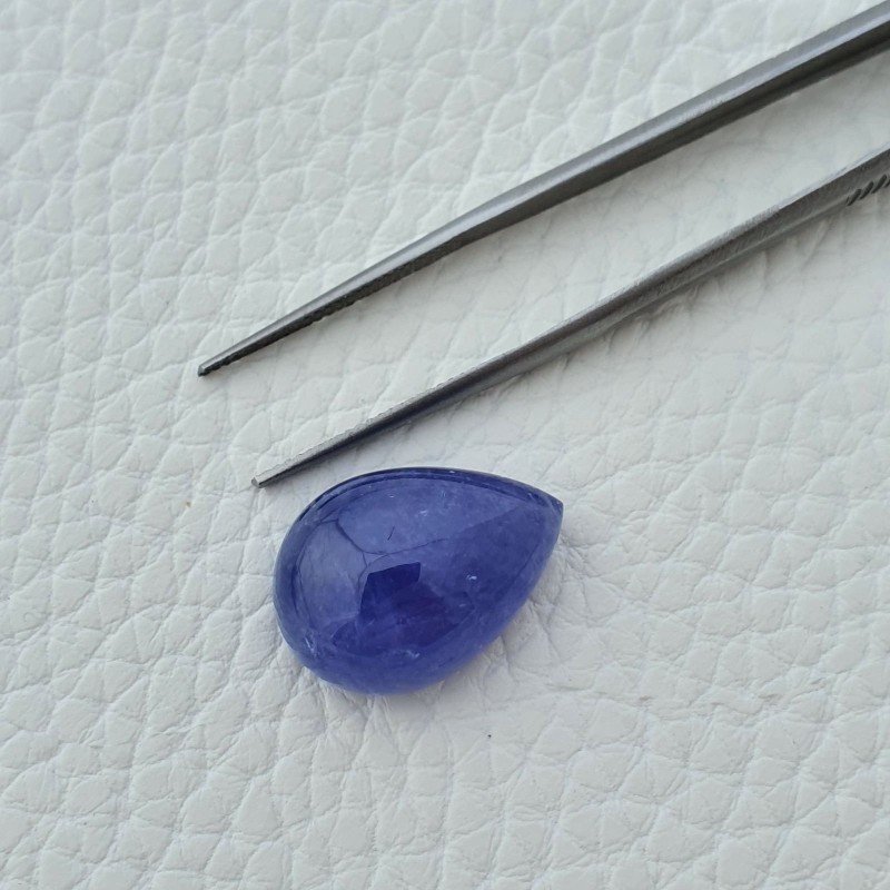 Tanzanite Naturale Forma Goccia Piatto Cabochon Liscio Fatto a Mano 20X14X9mm 21,85 Carati 1pz