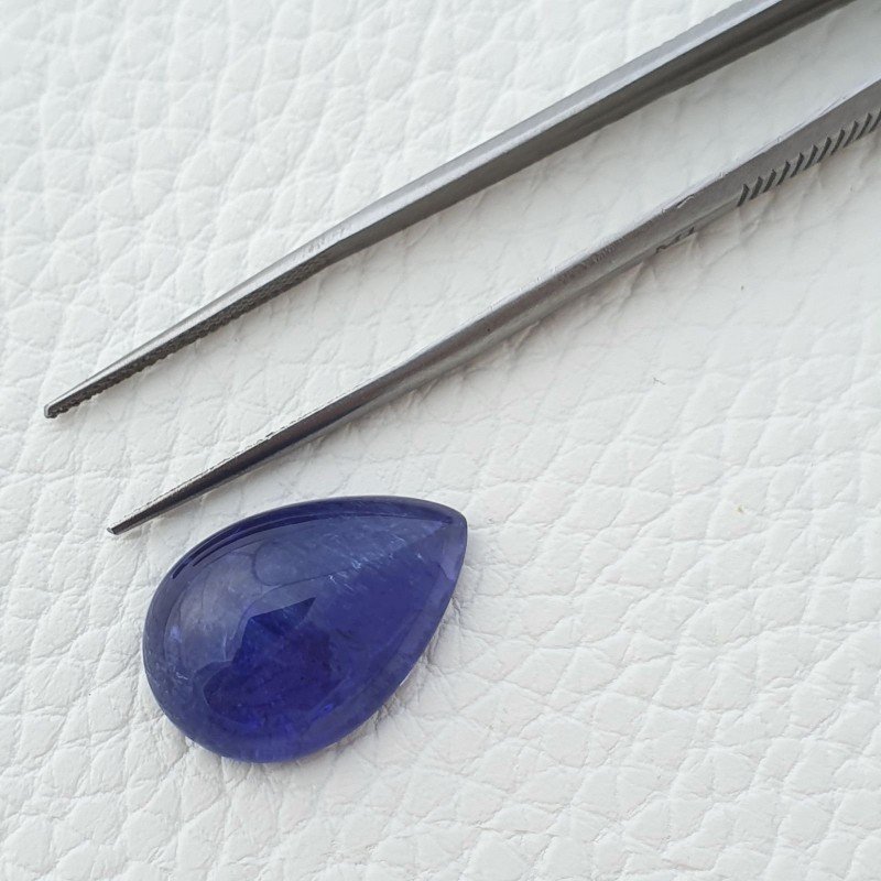 Tanzanite Naturale Forma Goccia Piatto Cabochon Liscio Fatto a Mano 21X14X07mm 18,50 Carati 1pz