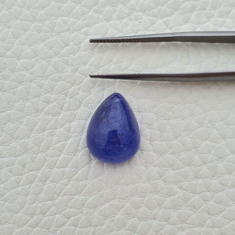 Tanzanite Naturale Forma Goccia Piatto Cabochon Liscio Fatto a Mano 14X9X6mm 7,50 Carati 1pz