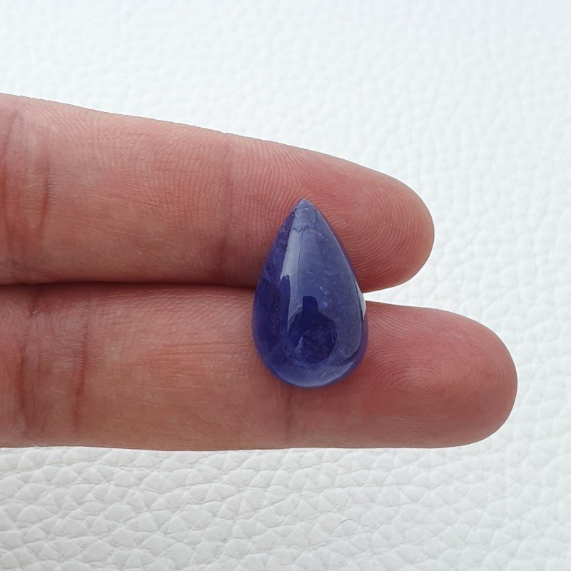 Tanzanite Naturale Forma Goccia Piatto Cabochon Liscio Fatto a Mano 21X13X9mm 20,90 Carati 1pz