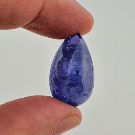 Tanzanite Naturale Forma Goccia Piatto Cabochon Liscio Fatto a Mano 25X15X12mm 38,80 Carati 1pz