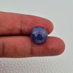 Tanzanite Naturale Forma Tondo Piatto Cabochon Liscio Fatto a Mano 14X14X07mm 13,35 Carati 1pz