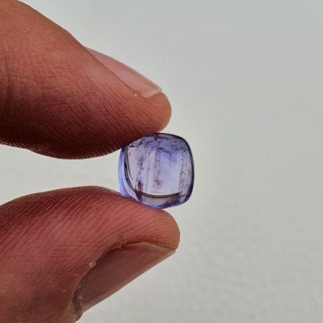 Tanzanite Naturale Forma Cuscino Quadrato Piatto Cabochon Liscio Fatto a Mano 9X8X5mm 3,95 Carati 1pz