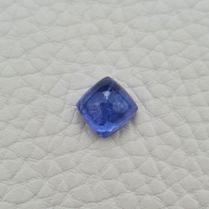 Tanzanite Naturale Forma Cuscino Quadrato Piatto Cabochon Liscio Fatto a Mano 9X9X5mm 4,75 Carati 1pz