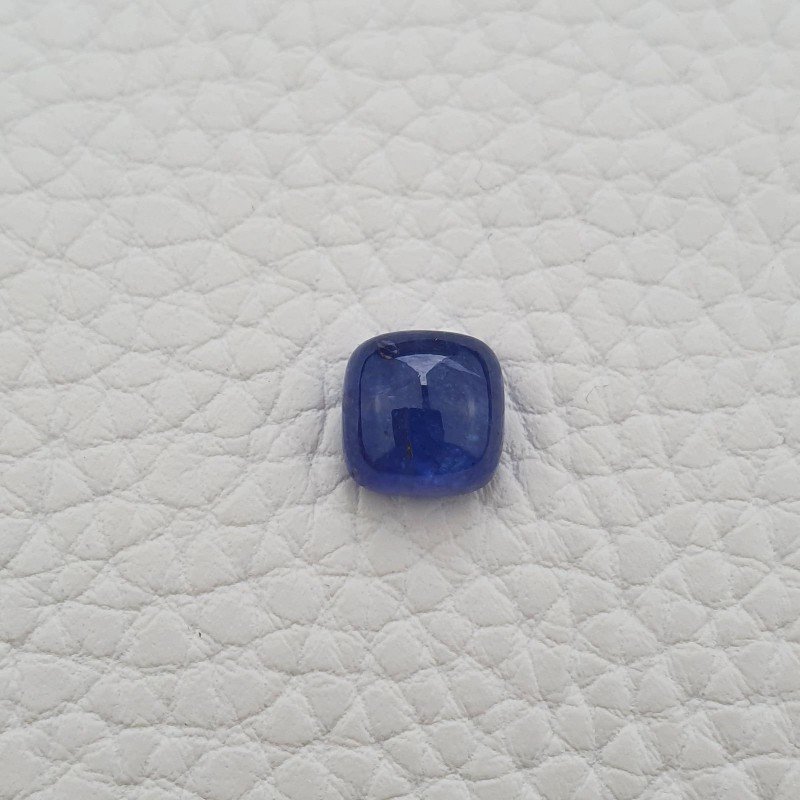 Tanzanite Naturale Forma Cuscino Quadrato Piatto Cabochon Liscio Fatto a Mano 9X9X5mm 5,20 Carati 1pz