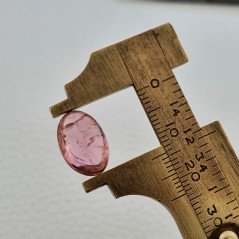 Tormalina Rosa Naturale Forma Ovale Piatto Cabochon Liscio Fatto a Mano 14X10X6mm 6,45ct