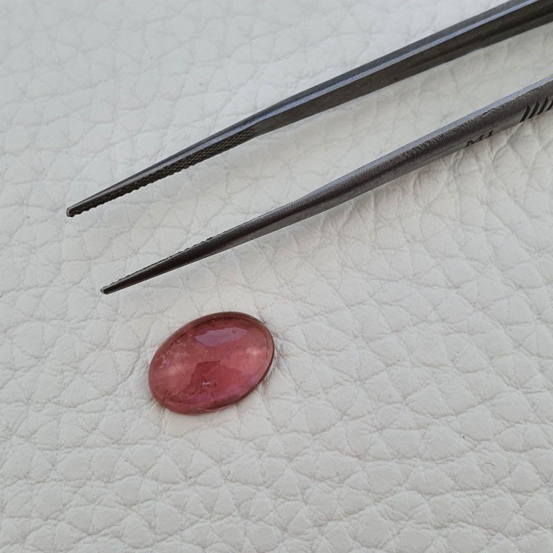 Tormalina Rosa Naturale Forma Ovale Piatto Cabochon Liscio Fatto a Mano12X8X4mm 3,60ct
