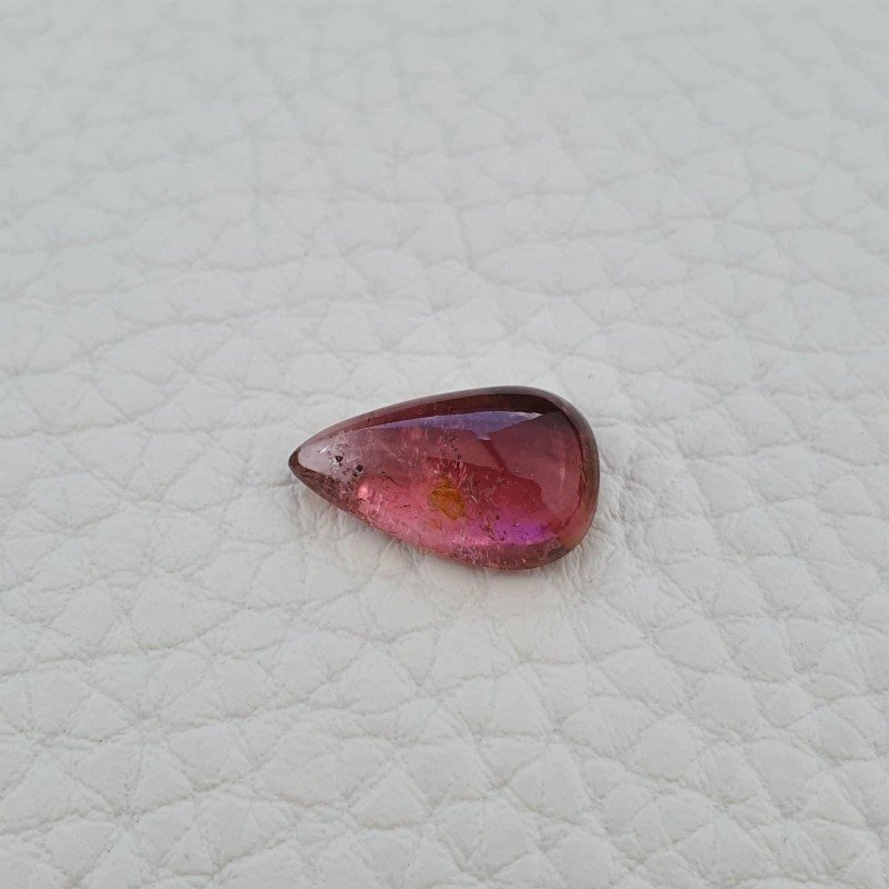 Tormalina Rosa Rubellite Naturale Forma Goccia Piatto Cabochon Liscio Fatto a Mano 14X8X5mm 4,50 ct