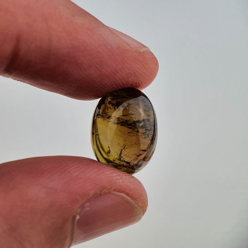 Tormalina Naturale Forma Ovale Piatto Cabochon Liscio Fatto a Mano 16X12X7mm 10,85 ct
