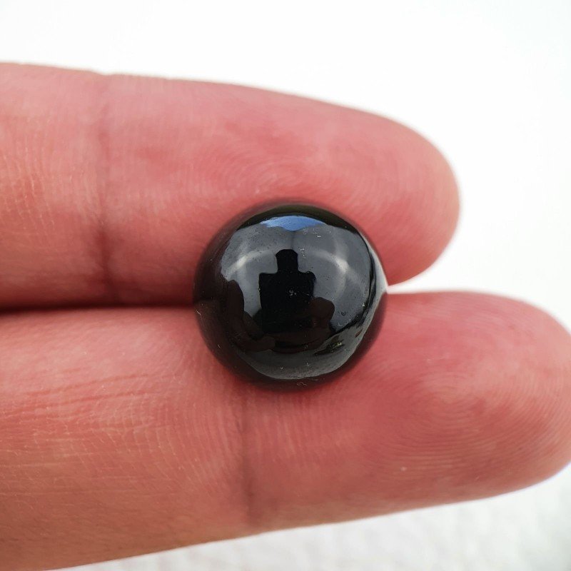 Tormalina Naturale Forma Tondo Piatto Cabochon Liscio Fatto a Mano 14X8mm 15,25 ct
