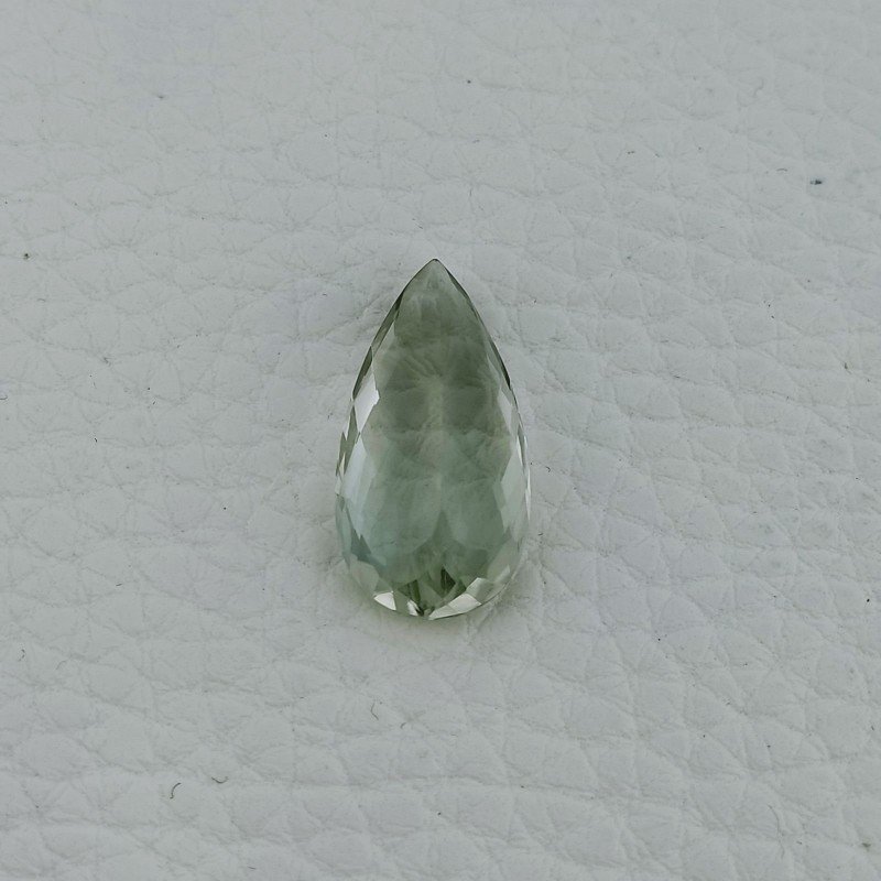 Ametista Verde Prasiolite Taglio Goccia Sfaccettata Fatto a Mano Gemma Sciolte 21X10X8mm 9,75 Carati 1pz
