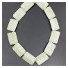 Pietra Lavica Verde Chiaro in Perline Forma Rettangolare Piatto Liscio Foro Passante 20X30mm