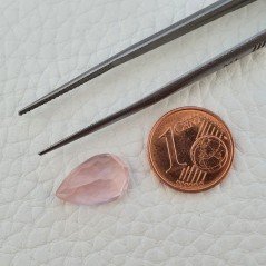 Quarzo Rosa Naturale Taglio Goccia Sfaccettato a Mano Gemma Sciolta 14X9X7mm 4,85 Carati 1pz