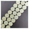 Pietra Lavica Verde Chiaro Perline Forma Tondo Piatto Liscio 14mm