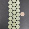 Pietra Lavica Verde Chiaro Perline Forma Tondo Piatto Liscio 14mm