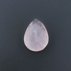 Quarzo Rosa Naturale Taglio Goccia Briollette Cabochon Sfaccettato a Mano 17X13X6mm 9,25 Carati 1pz