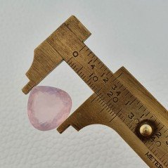 Gemma Sciolta di Quarzo Rosa Naturale, Taglio Cuore Sfaccettato a Mano, 16x16x9 mm, 14,90 ct