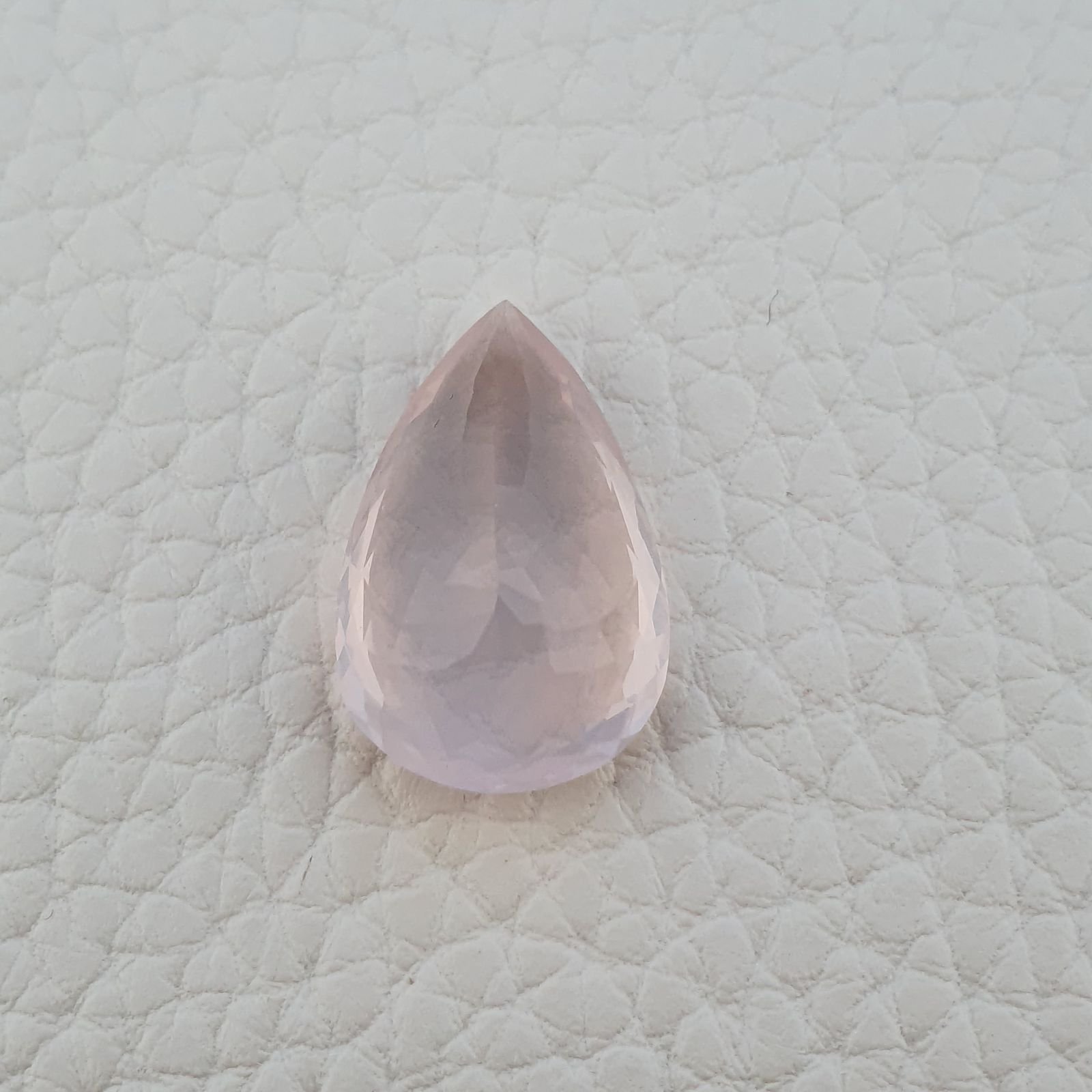 Quarzo Rosa Naturale Taglio Goccia Sfaccettato a Mano Gemma Sciolta 21X14X9mm 15,00 Carati 1pz