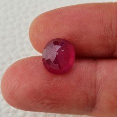 Rubino Naturale Trattato Taglio Ovale Sfaccettata Fatto a Mano 10x9x7mm 6,15 Carati 1pz