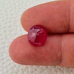 Rubino Naturale Trattato Taglio Ovale Sfaccettata Fatto a Mano 11x10x5,30mm 5,25 Carati 1pz