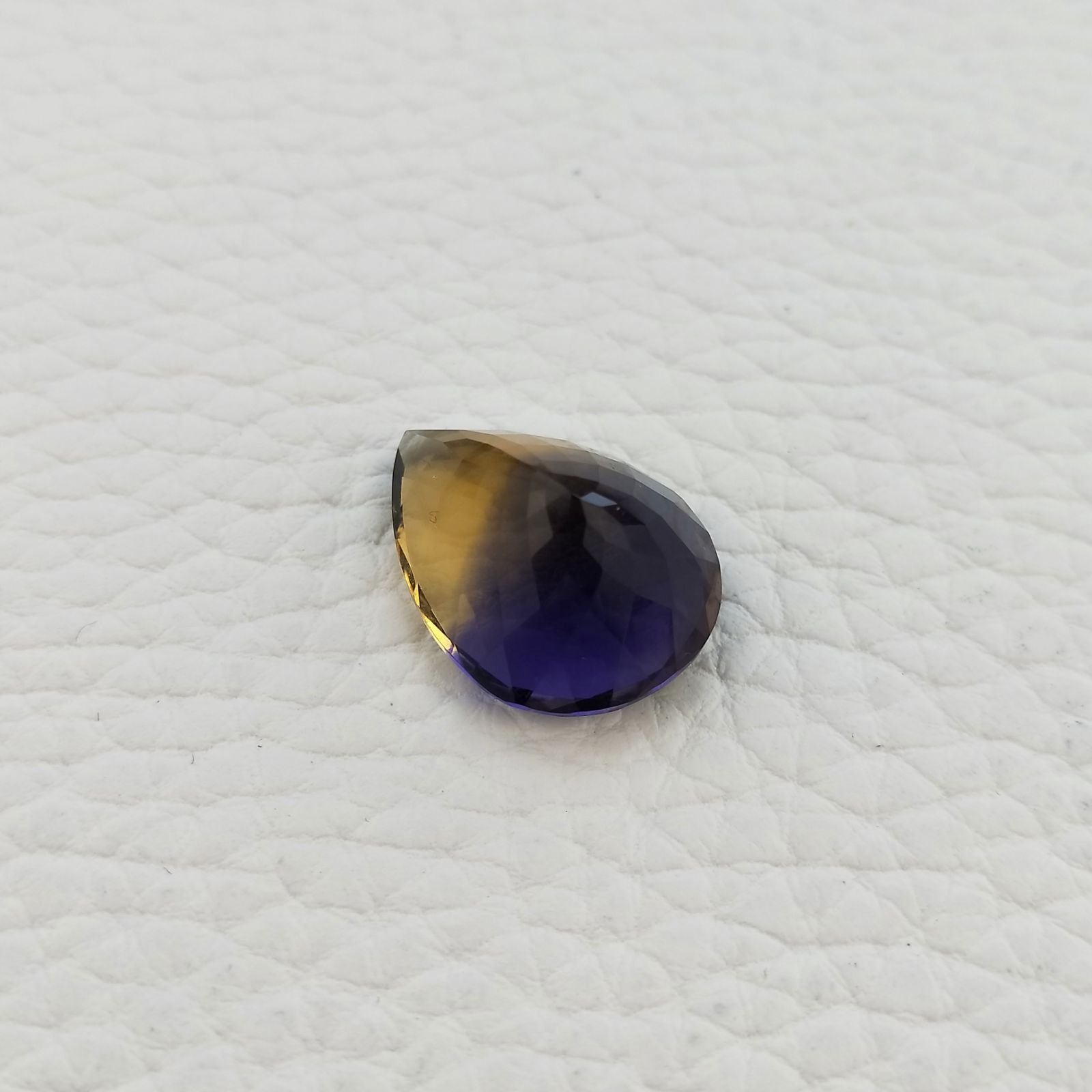 Ametrina Idrotermale Taglio Goccia Sfaccettata a Mano Gemma Sciolta 20X15X10mm 15,00 Carati 1pz