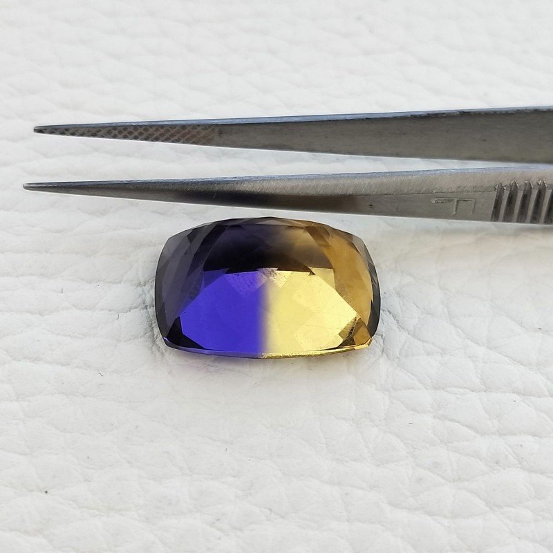 Ametrina Idrotermale Taglio Cuscino Sfaccettata a Mano Gemma Sciolta 17X13X10mm 14,10 Carati 1pz