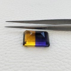 Ametrina Idrotermale Taglio Smeraldo Ottagono Sfaccettata a Mano Gemma Sciolta 22X15X10mm 25,65 Carati 1pz