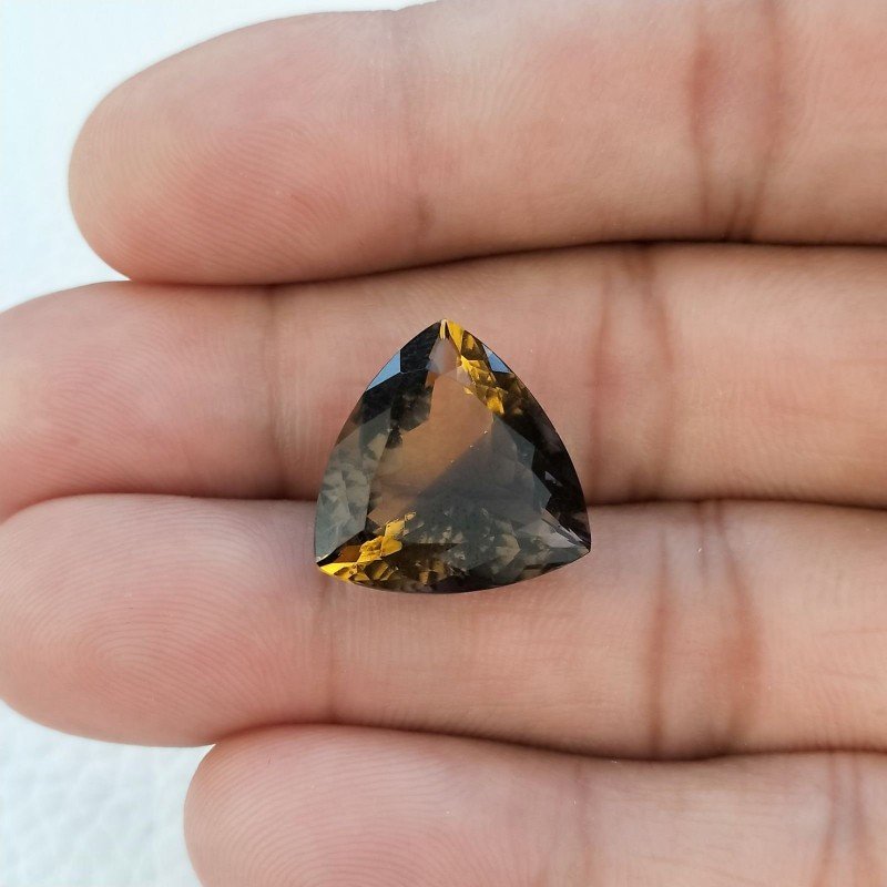 Ametrina Idrotermale Taglio Trillion Sfaccettata a Mano Gemma Sciolta 16X16X9mm 11,70 Carati 1pz