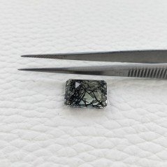 Quarzo Rutilato Idrotermale Taglio Smeraldo Ottagono Sfaccettata a Mano Gemma Sciolta 14X11X7mm 8,20 Carati 1pz