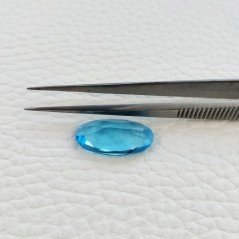 Topazio Azzurro Idrotermale Taglio Ovale Sfaccettata a Mano Gemma Sciolta 19X10X6mm 7,20 Carati