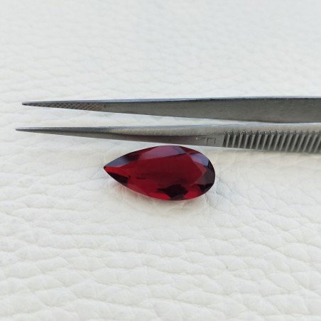 Quarzo Granato IdrotermaleTaglio Goccia Sfaccettata a Mano Gemma Sciolta 19X10X6mm 6,45 Carati 1pz