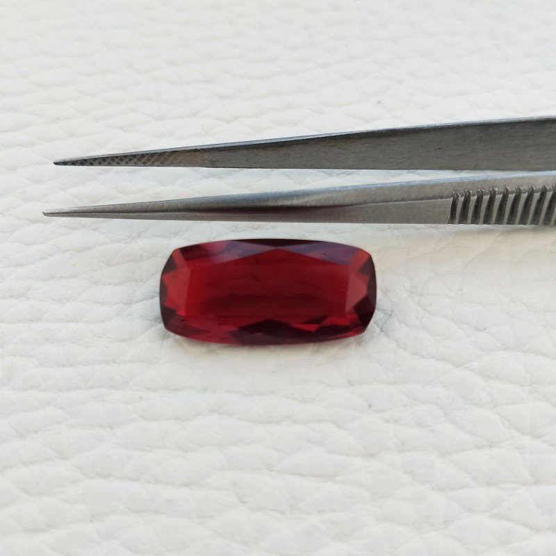 Quarzo Granato Idrotermale Taglio Cuscino Sfaccettata a Mano Gemma Sciolta 19X9X5mm 6,90 Carati 1pz