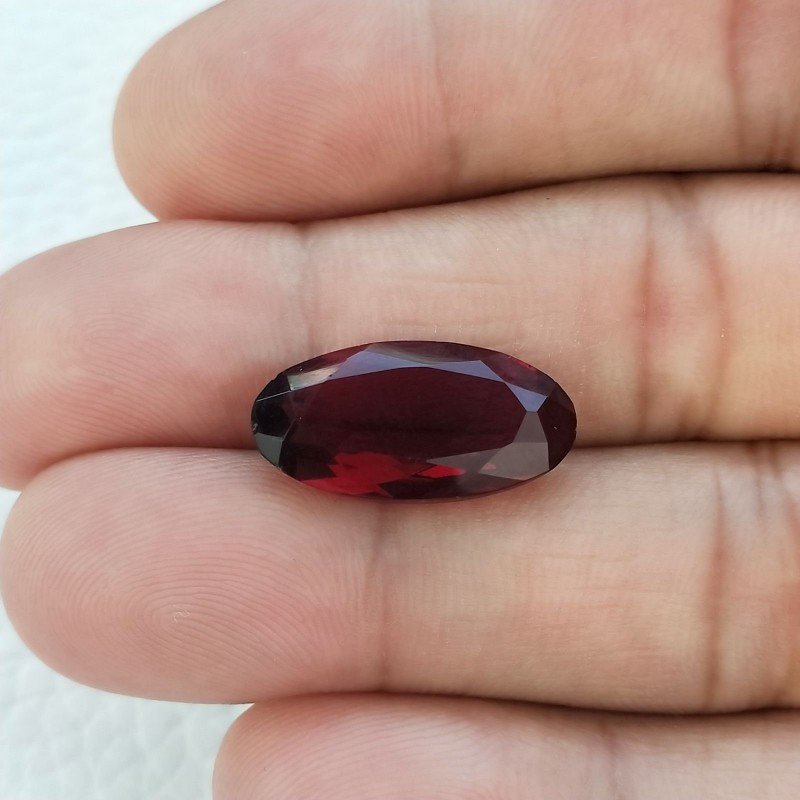 Quarzo Granato Idrotermale Taglio Ovale Sfaccettata a Mano Gemma Sciolta 19X10X6mm 7,65 Carati 1pz