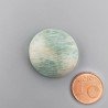 Amazzonite Brasiliana Naturale Forma Tondo Piatto Cabochon Liscio Fatto a Mano 25X25X7mm 35,10 Carati 1pz