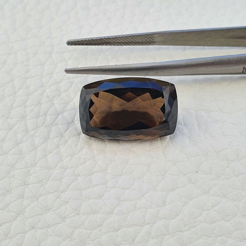 Quarzo Fumè Naturale Forma Cuscino Sfaccettato a Mano Gemma Sciolta 13X20X9mm AAA 16,25 Carati 1pz