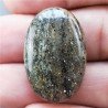 Pietra di Sole Nera Naturale Forma Ovale Piatto Cabochon Liscio Fatto a Mano 30X20X6mm 6,58gm 1pz