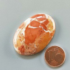 Diaspro Maligano Multicolore Naturale Forma Ovale Piatto Cabochon Liscio Fatto a Mano 37X25X6mm 9,75gm 1pz